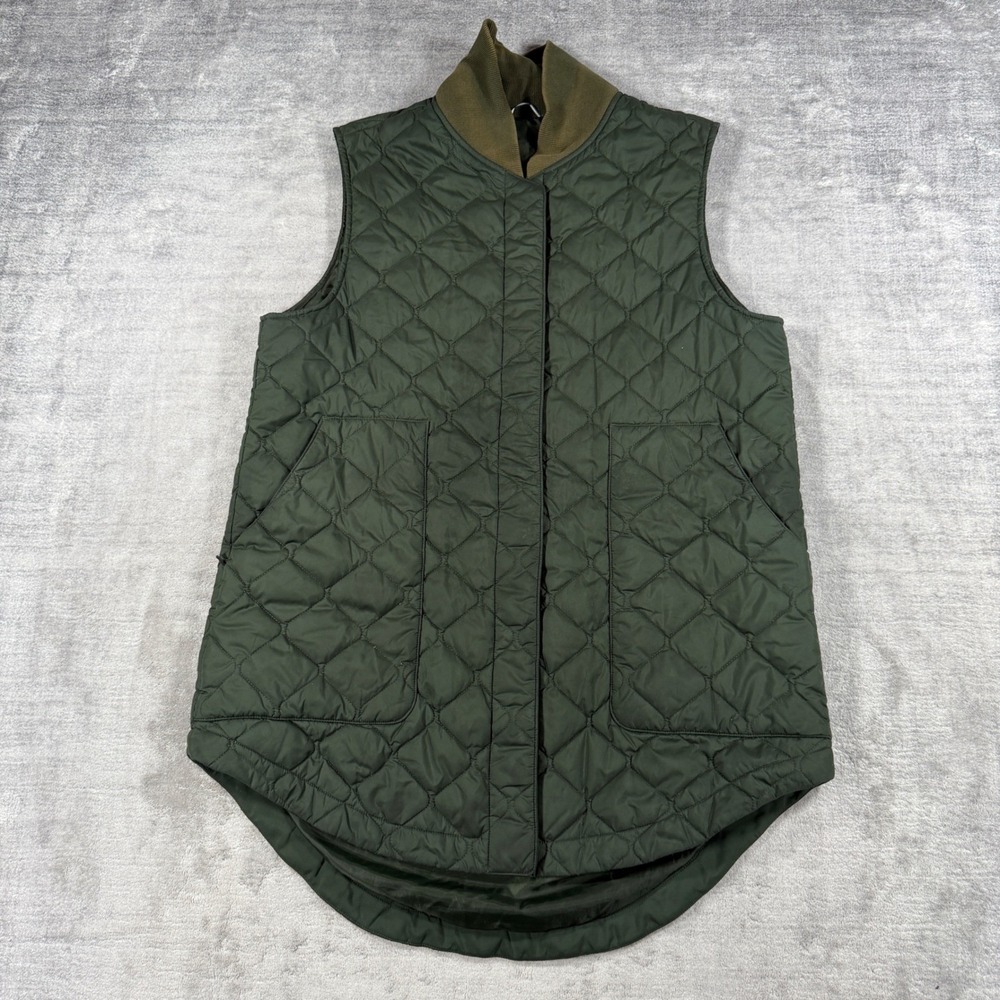 Kit And Ace Vest Mens Large Olive Green Quilted Utility Bomber Outdoors Puffer